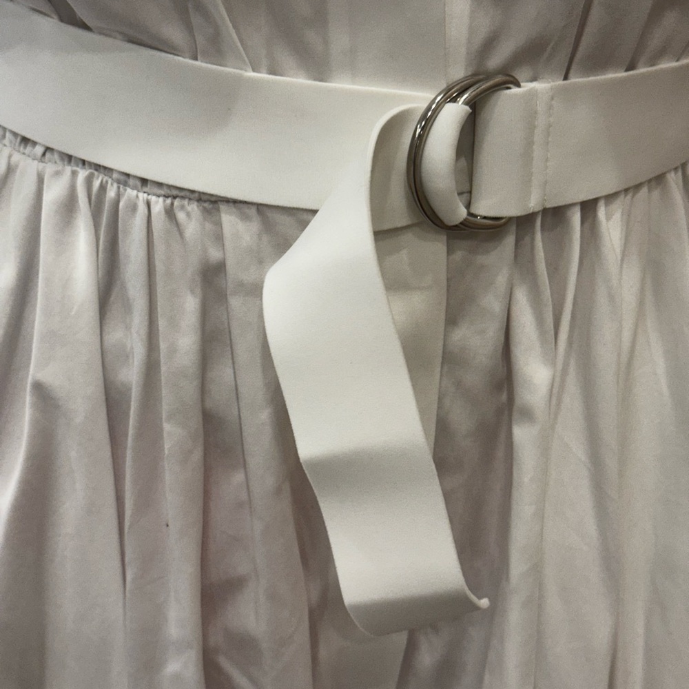 Norma Kamali White Long Sleeve Belted Dress - Picture 11 of 15